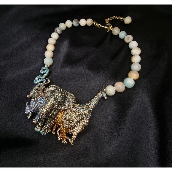 Heidi Daus Safari-Themed Necklace With Beaded Strand & Multicolor Crystal Animal - Picture 1 of 6